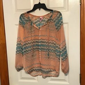 Multicolored chevron printed blouse